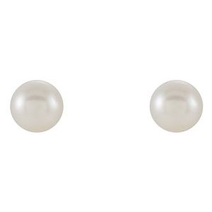 Natural White Pearl Studs - Elzom