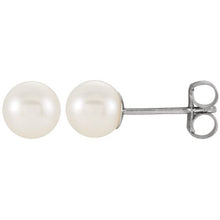 Load image into Gallery viewer, Natural White Pearl Studs - Elzom