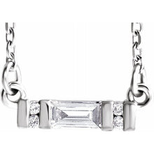Load image into Gallery viewer, Baguette cut diamond minimal necklace
