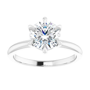 6 prong round diamond ring