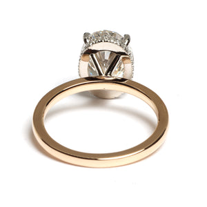 Oval Cut Hidden Halo Diamond Ring - Elzom