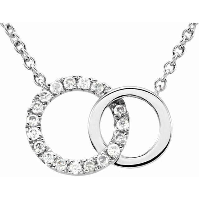 14K White .06 CTW Diamond Circle Necklace