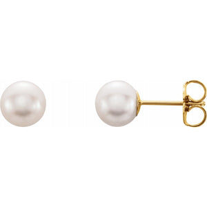 Natural White Pearl Studs