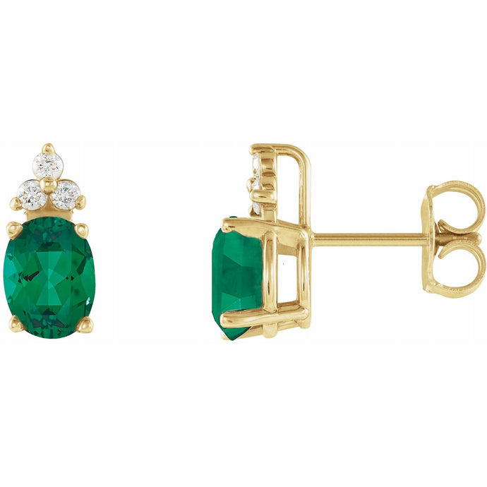 emerald diamond earrings