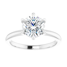Load image into Gallery viewer, 6 prong round diamond ring
