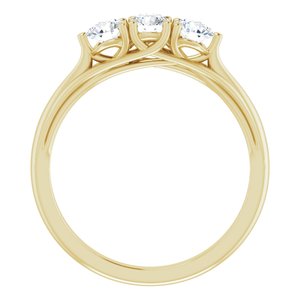 Classic Three round diamond wedding ring - Elzom