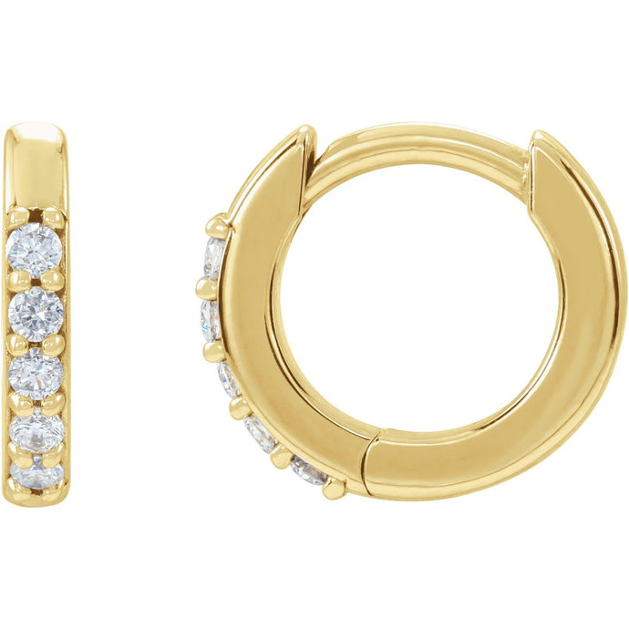 Ariana Diamond Hinged Hoop Earrings - Elzom
