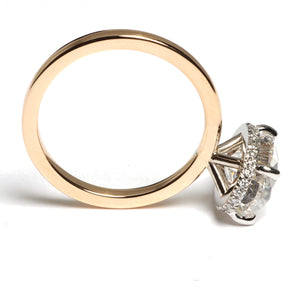 Oval Cut Hidden Halo Diamond Ring - Elzom