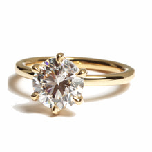 Load image into Gallery viewer, Band Width: 1.8MM Material:  18K White Gold Finish: Polished  * Center stone is not included. Engagement rings take 2-3 weeks custom.  Center stone shapes: Available in all diamond cuts Pictured with a pear Brilliant cut. Diamond Choice of Platinum or 18K White Gold, Yellow Gold or Rose Gold.  NEED HELP? Call us: +1 604 440 1599 or send us an email to info@elzom.com