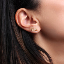 Load image into Gallery viewer, Pyramid gold stud earrings